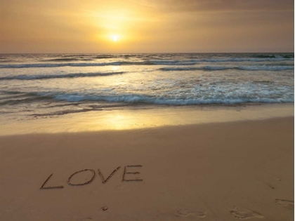 Picture of SAND WRITING - WORD LOVE WRITTEN ON BEACH