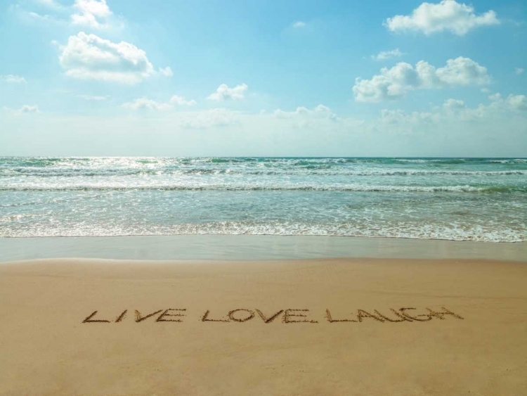 Picture of LIVE LOVE LAUGH WRITTEN IN SAND - BEACH WRITING