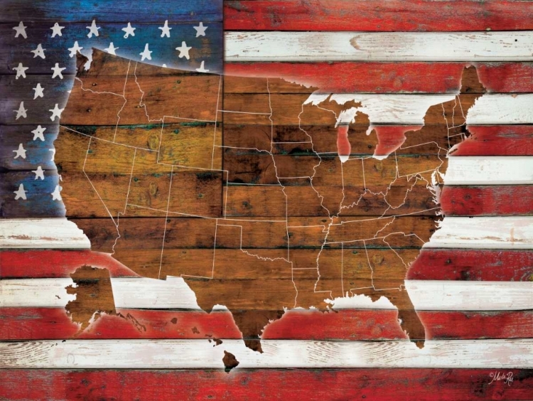 Picture of AMERICAN FLAG USA MAP 