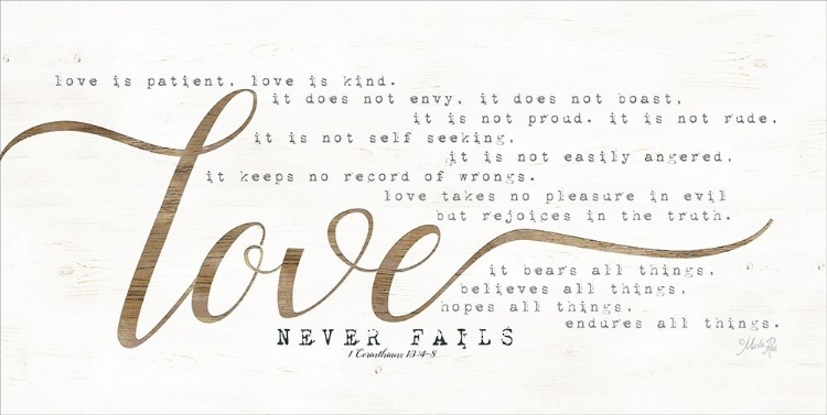 Picture of LOVE NEVER FAILS