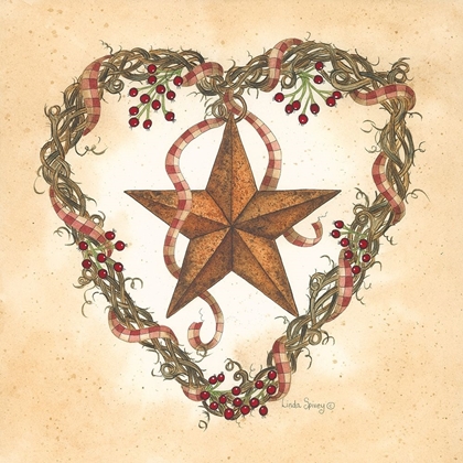 Picture of BARNSTAR WITH HEART WREATH