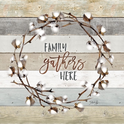Picture of FAMILY GATHERS HERE COTTON WREATH