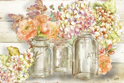 Picture of COLORFUL FLOWERS IN MASON JAR GOLD