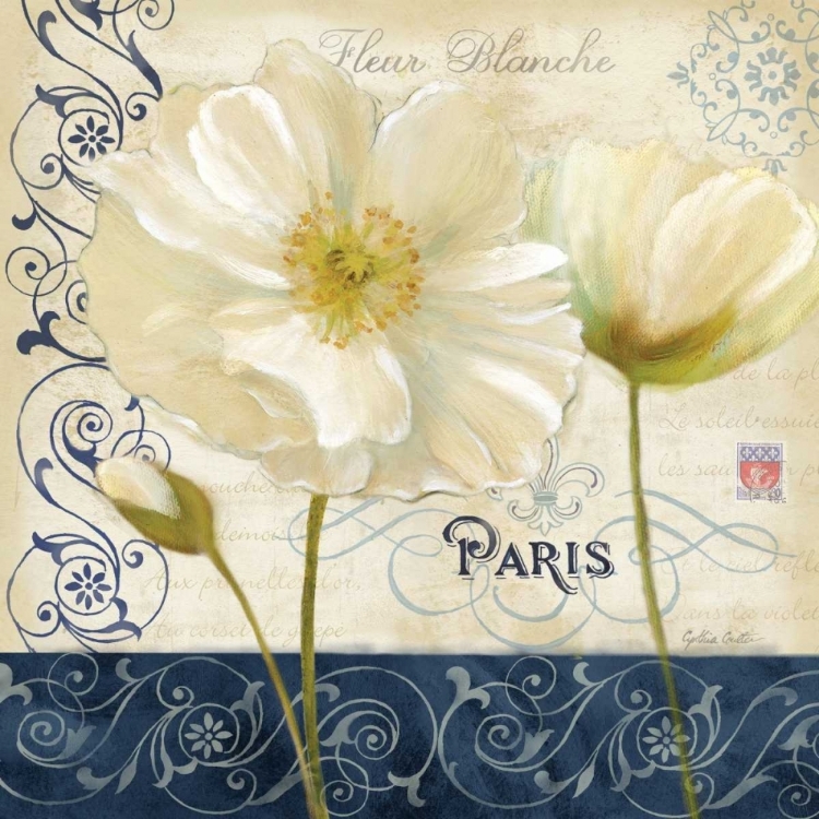 Picture of PARIS POPPIES BLUE TRIM I