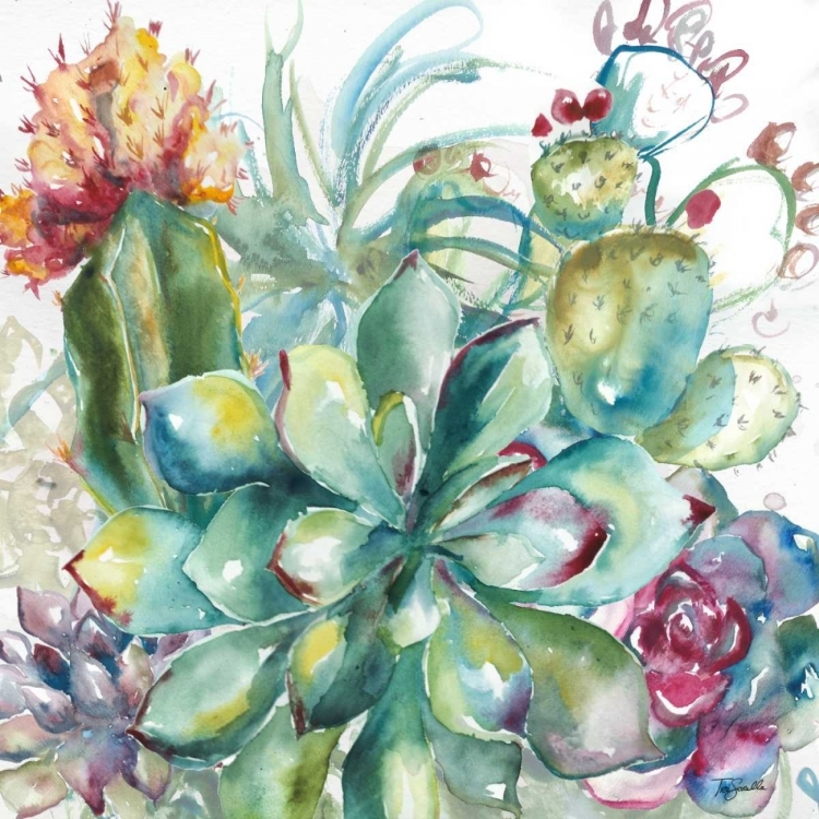 Picture of SUCCULENT GARDEN WATERCOLOR I