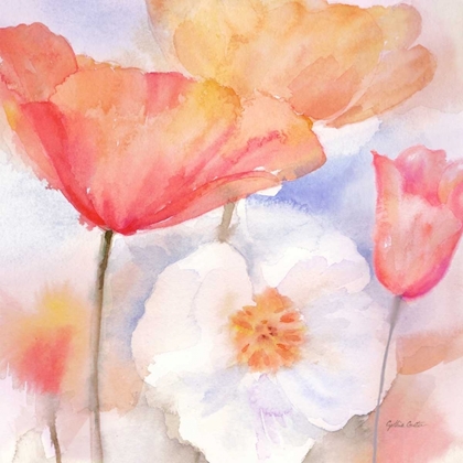 Picture of WATERCOLOR POPPY MEADOW PASTEL I