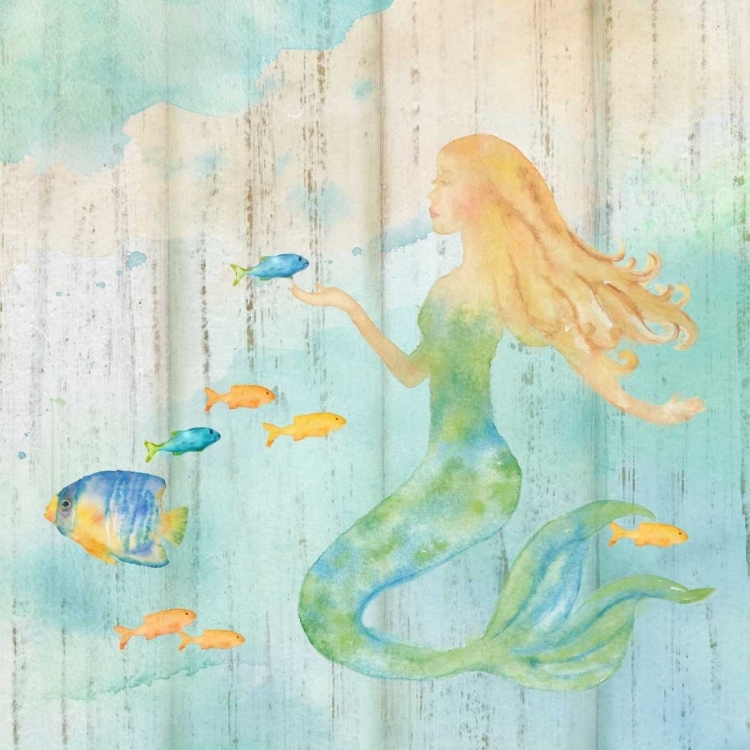 Picture of SEA SPLASH MERMAID WOODGRAIN II