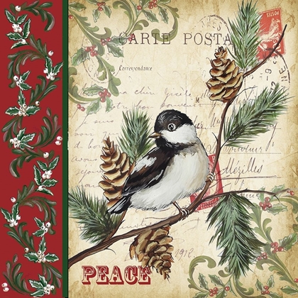 Picture of CHRISTMAS BIRD POSTCARD I