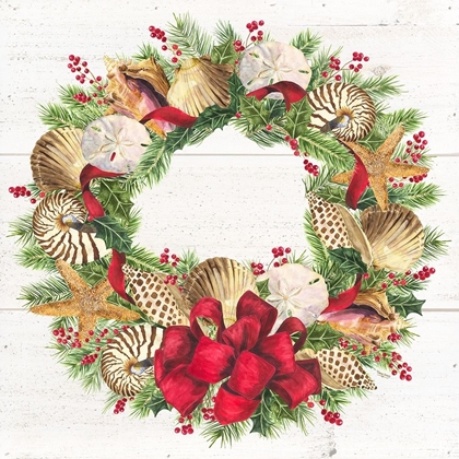 Picture of CHRISTMAS BY THE SEA WREATH SQUARE