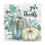 Picture of BLUE WATERCOLOR HARVEST SQUARE GIVE THANKS
