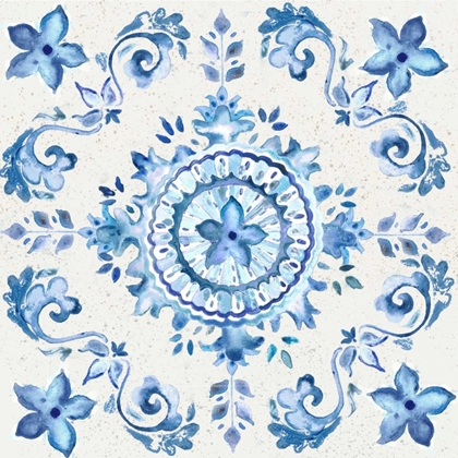 Picture of ARTISAN MEDALLIONS WHITE/BLUE II
