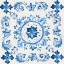 Picture of ARTISAN MEDALLIONS WHITE/BLUE III
