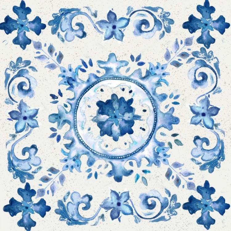 Picture of ARTISAN MEDALLIONS WHITE/BLUE III