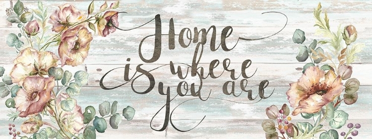 Picture of BLUSH POPPIES AND EUCALYPTUS HOME SIGN