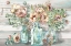 Picture of BLUSH POPPIES AND EUCALYPTUS IN BOTTLES LANDSCAPE