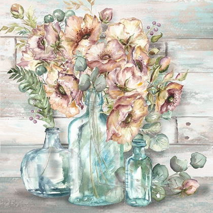 Picture of BLUSH POPPIES AND EUCALYPTUS STILL LIFE