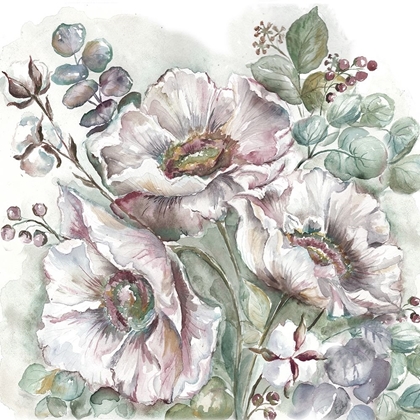 Picture of BLUSH POPPIES AND EUCALYPTUS 
