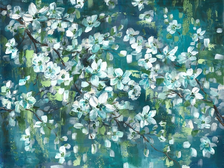 Picture of TEAL BLOSSOMS LANDSCAPE