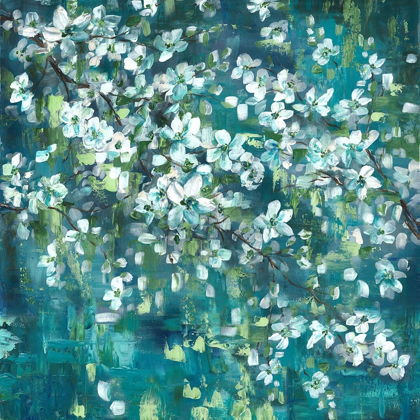 Picture of TEAL BLOSSOMS SQUARE