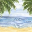 Picture of BEACH AND PALM FRONDS II 