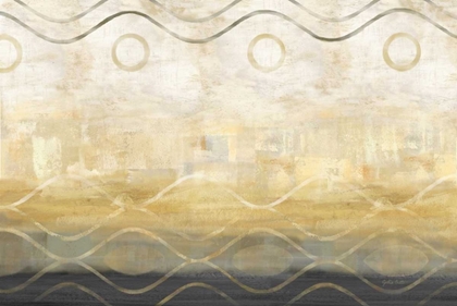 Picture of ABSTRACT WAVES BLACK-GOLD LANDSCAPE