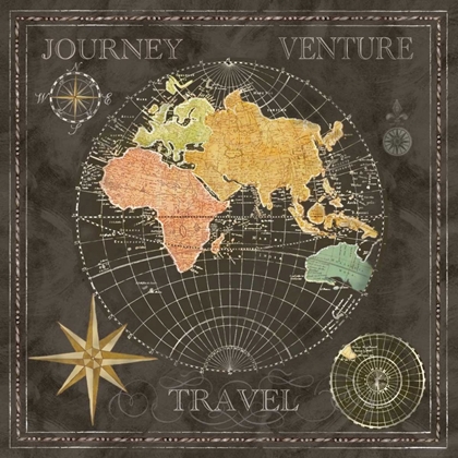 Picture of OLD WORLD JOURNEY MAP BLACK II 