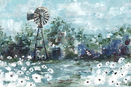 Picture of WINDMILL AND DAISIES LANDSCAPE