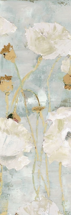 Picture of POPPIES IN THE WIND CREAM PANEL I