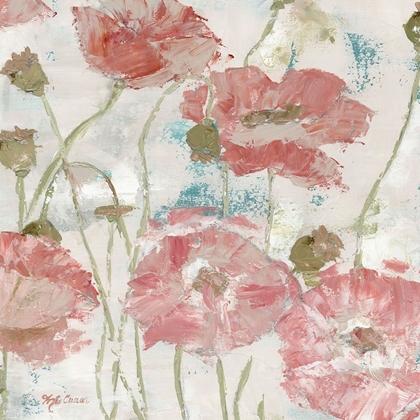 Picture of POPPIES IN THE WIND BLUSH SQUARE