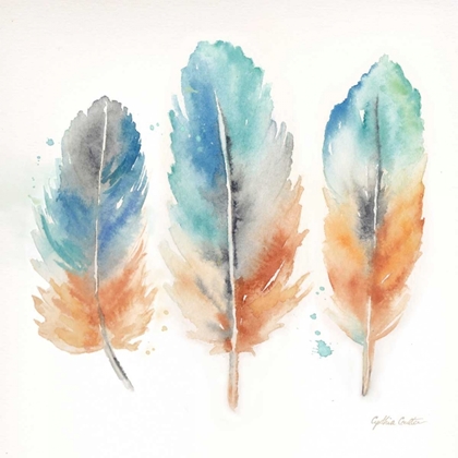 Picture of WATERCOLOR FEATHERS I