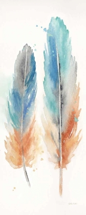 Picture of WATERCOLOR FEATHERS PANEL I