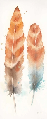 Picture of WATERCOLOR FEATHERS PANEL II
