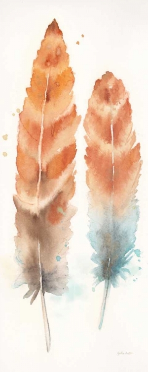 Picture of WATERCOLOR FEATHERS PANEL II