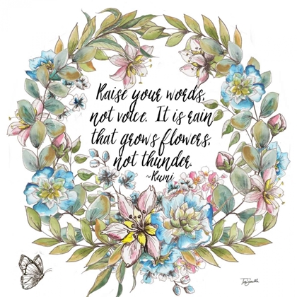 Picture of BOHO FLORAL WREATH SENTIMENT I