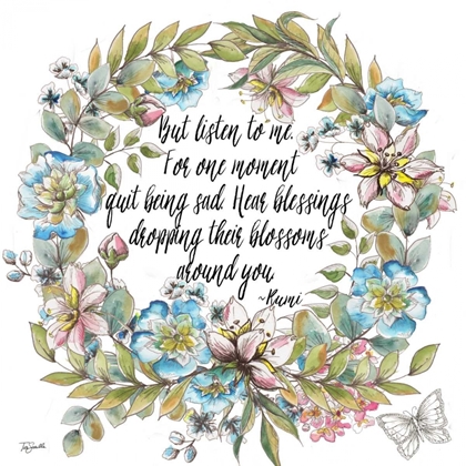 Picture of BOHO FLORAL WREATH SENTIMENT II