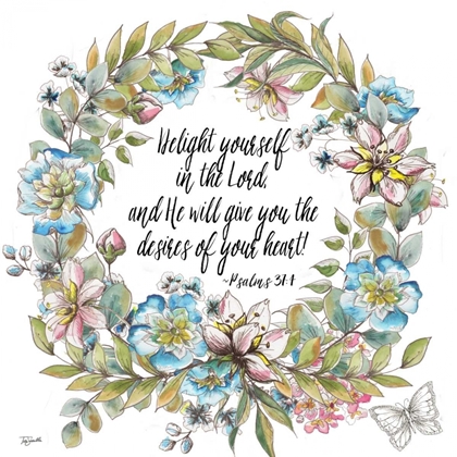 Picture of BOHO FLORAL WREATH PSALMS II
