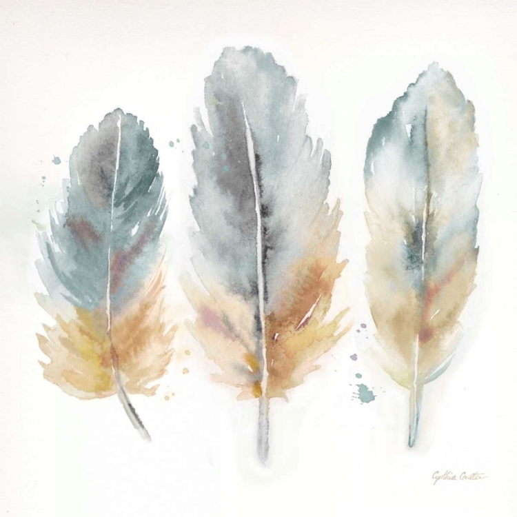 Picture of WATERCOLOR FEATHERS NEUTRAL I