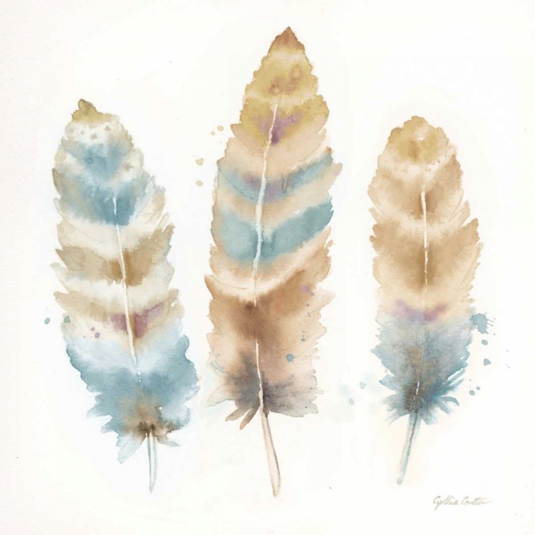 Picture of WATERCOLOR FEATHERS NEUTRAL II