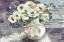 Picture of WHITE FLOWERS IN POTTERY PITCHER