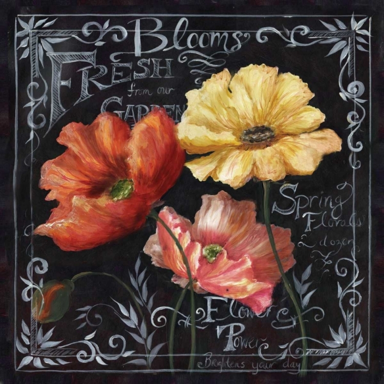 Picture of FLOWERS IN BLOOM CHALKBOARD II 