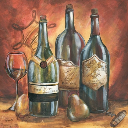 Picture of RED AND GOLD WINE I 