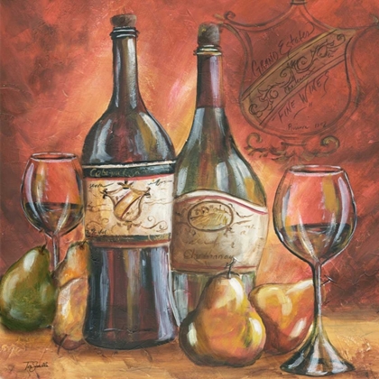Picture of RED AND GOLD WINE II 