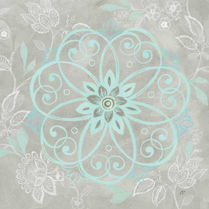 Picture of JACOBEAN DAMASK BLUE-GRAY I