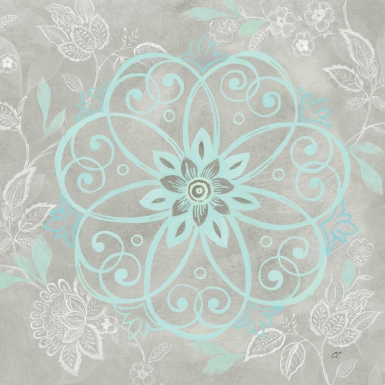 Picture of JACOBEAN DAMASK BLUE-GRAY I