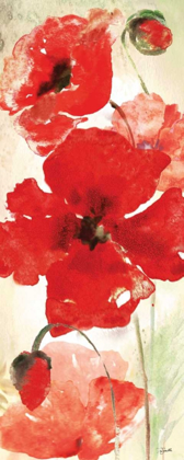 Picture of WATERCOLOR RED POPPIES PANEL I