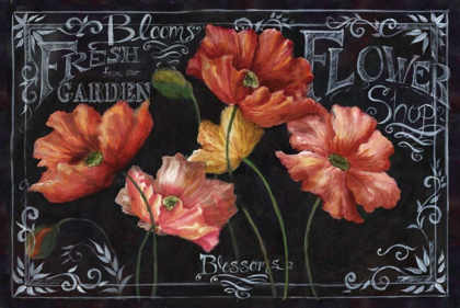 Picture of FLOWERS IN BLOOM CHALKBOARD LANDSCAPE 