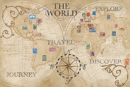 Picture of OLD WORLD JOURNEY MAP STAMPS