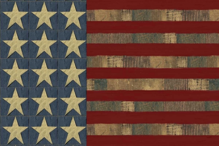 Picture of PATRIOTIC PRINTER BLOCK FLAG