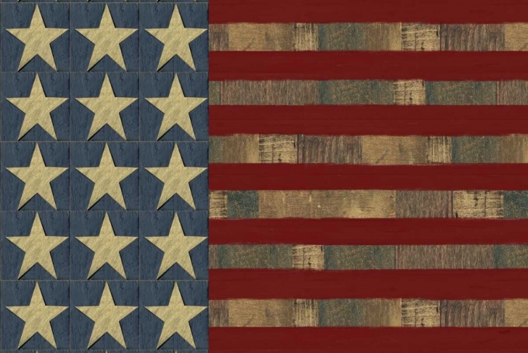 Picture of PATRIOTIC PRINTER BLOCK FLAG