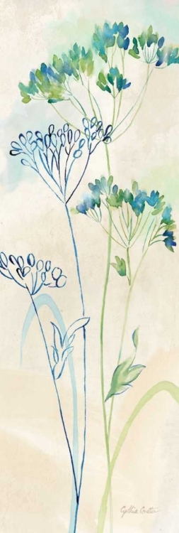Picture of INDIGO WILDFLOWERS PANEL II